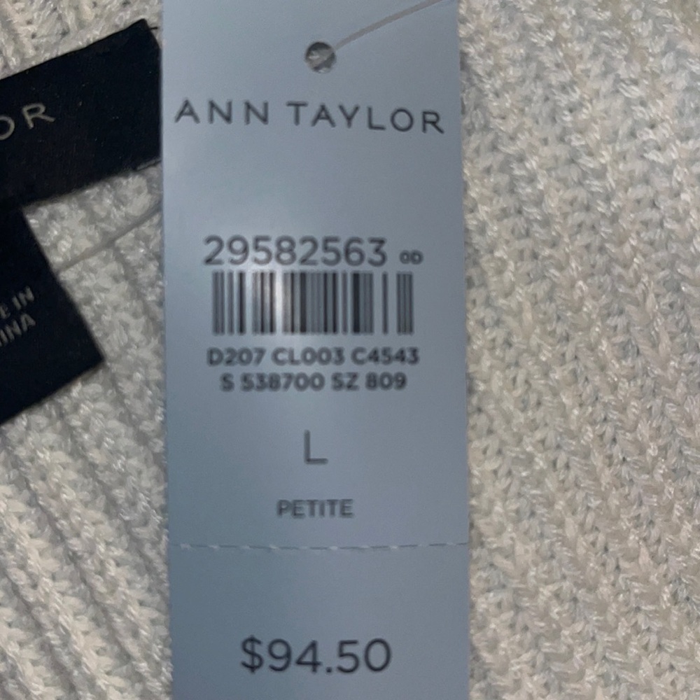 31. NWT Ann Taylor Sweater Mint Green Knit Sz Petite Large